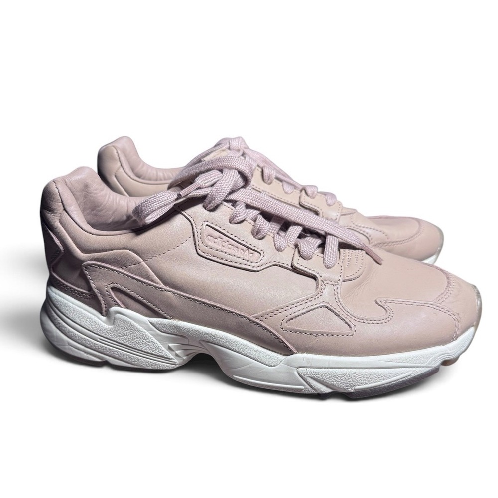 Adidas Originals Falcon Women's 9.5 Ash Pearl Leather Chunky Dad Sneakers